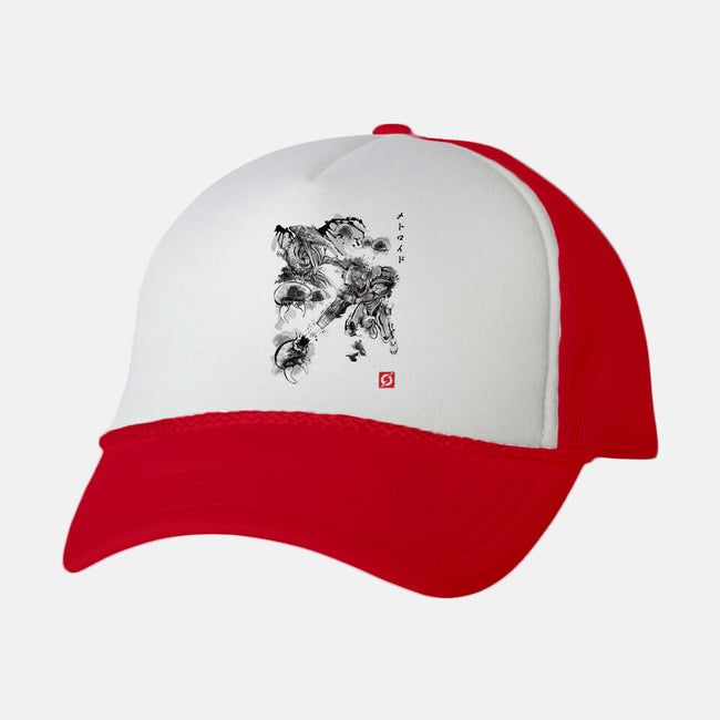 Attack of the Space Pirates Sumi-e-unisex trucker hat-DrMonekers
