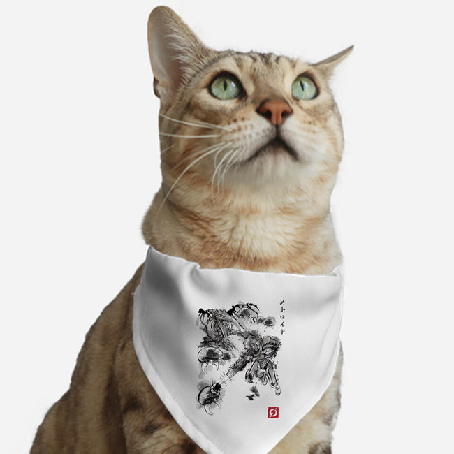 Attack of the Space Pirates Sumi-e-cat adjustable pet collar-DrMonekers