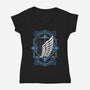 Attack on Art Deco-womens v-neck tee-ChocolateRaisinFury