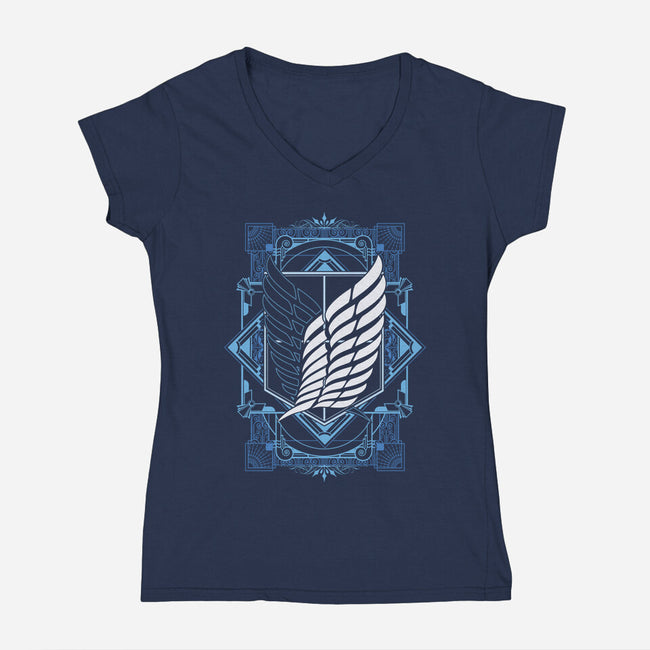 Attack on Art Deco-womens v-neck tee-ChocolateRaisinFury