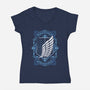 Attack on Art Deco-womens v-neck tee-ChocolateRaisinFury