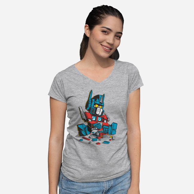 Autoblocks-womens v-neck tee-mekazoo