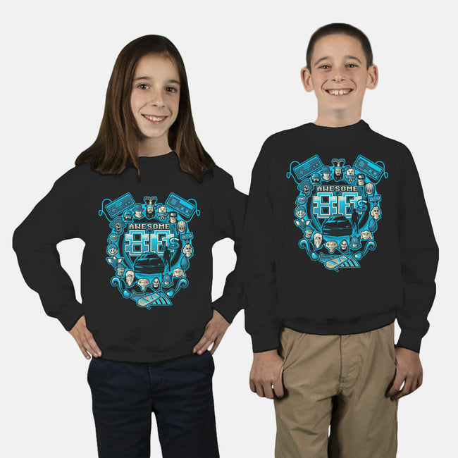 Awesome 80s-youth crew neck sweatshirt-Letter_Q