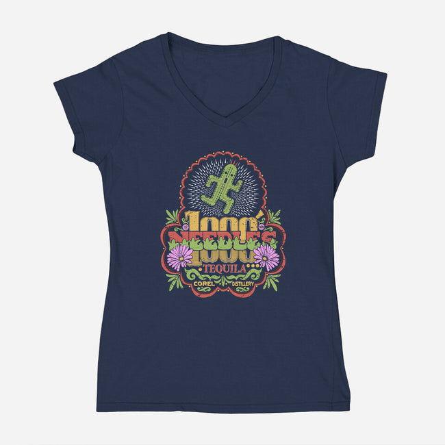 1000 Needles-womens v-neck tee-KindaCreative