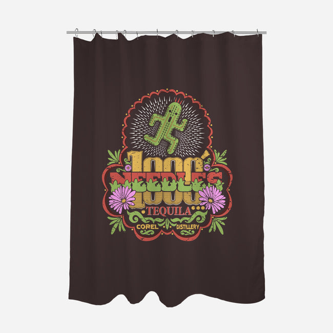 1000 Needles-none polyester shower curtain-KindaCreative