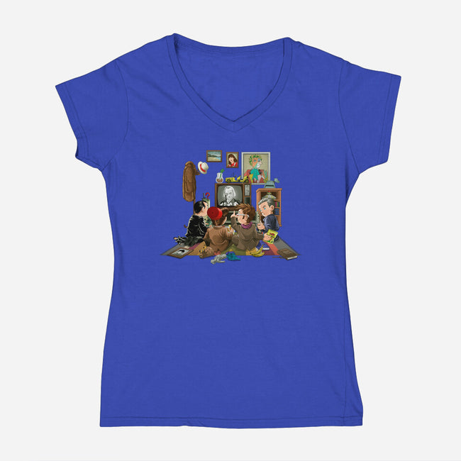 50 Years of the Doctor-womens v-neck tee-saqman
