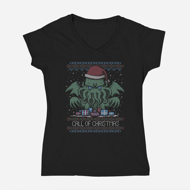 Call of Christmas-womens v-neck tee-xMorfina