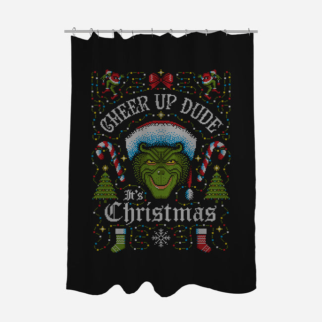Cheer Up Dude, It's Christmas-none polyester shower curtain-stationjack