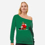 Christmas Nuts-womens off shoulder sweatshirt-Boggs Nicolas