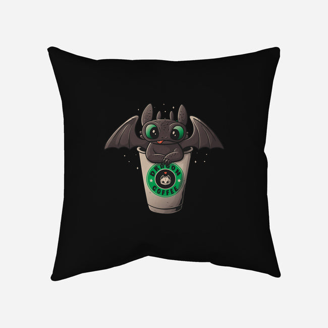 Dragon Coffee-none removable cover w insert throw pillow-eduely