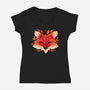 Fox of Leaves-womens v-neck tee-NemiMakeit