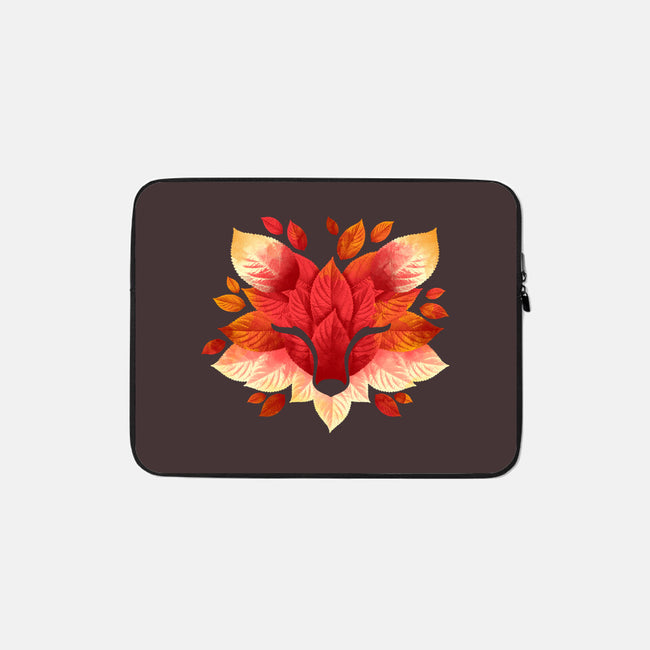 Fox of Leaves-none zippered laptop sleeve-NemiMakeit