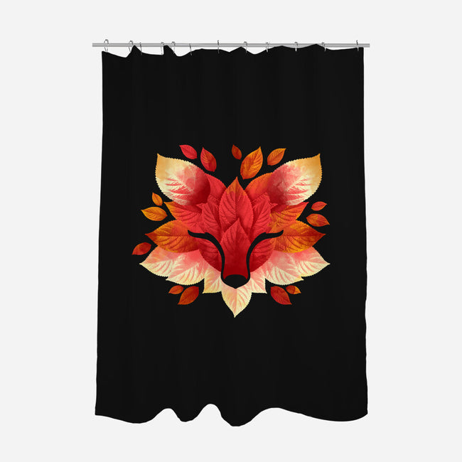 Fox of Leaves-none polyester shower curtain-NemiMakeit