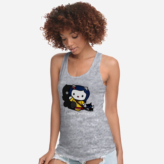 Hello Coraline-womens racerback tank-Boggs Nicolas