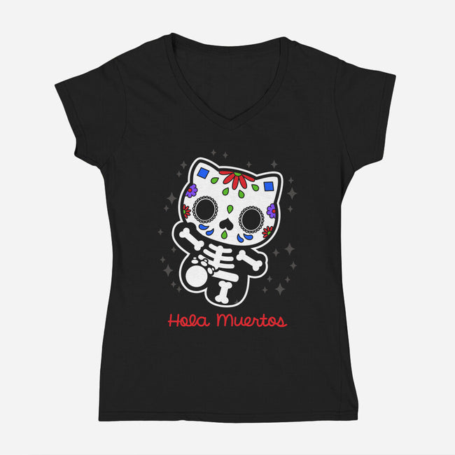 Hola Muertos-womens v-neck tee-Boggs Nicolas
