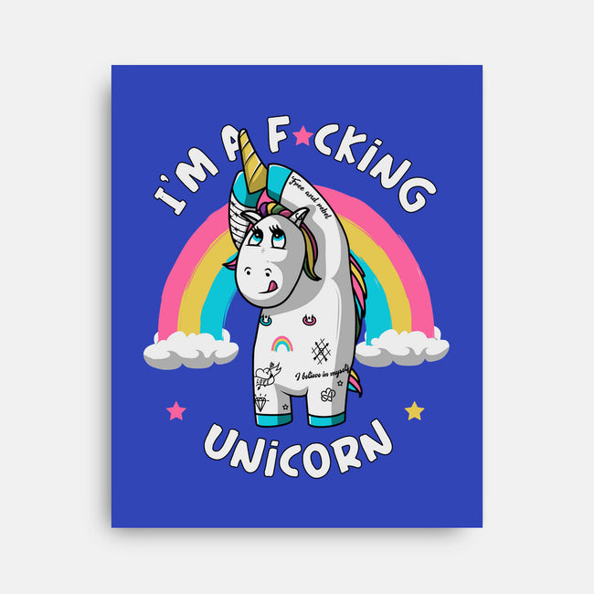 I'm A F*cking Unicorn-none stretched canvas-ducfrench