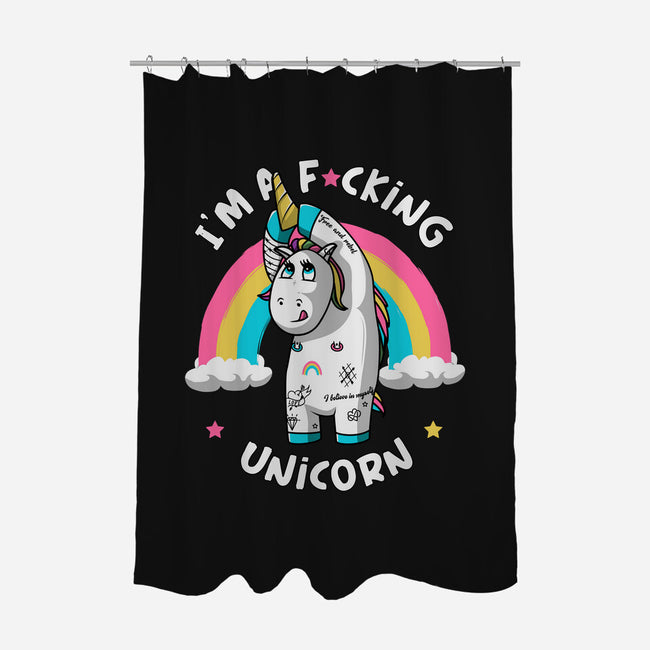 I'm A F*cking Unicorn-none polyester shower curtain-ducfrench