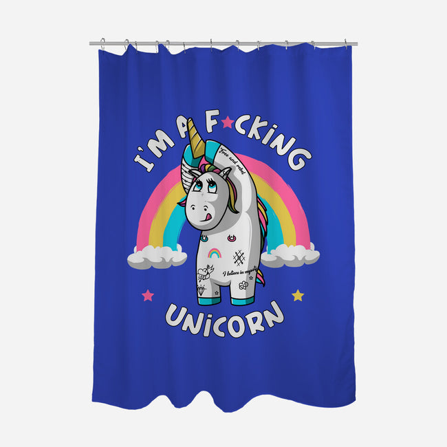 I'm A F*cking Unicorn-none polyester shower curtain-ducfrench