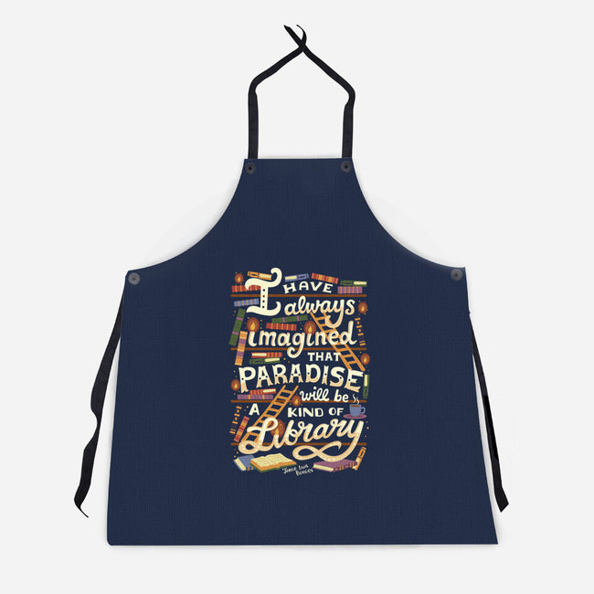 Library is Paradise-unisex kitchen apron-risarodil