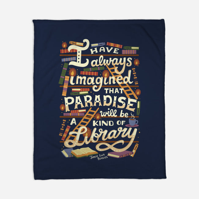 Library is Paradise-none fleece blanket-risarodil
