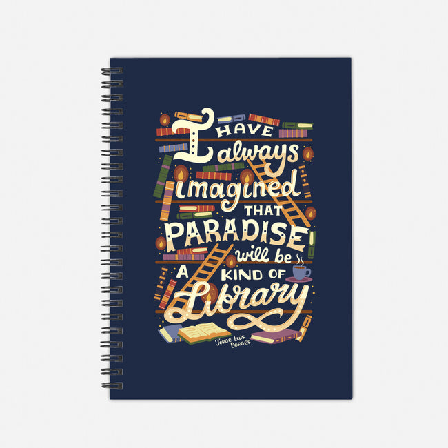 Library is Paradise-none dot grid notebook-risarodil