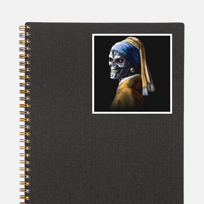Machine with a Pearl Earring-none glossy sticker-daobiwan