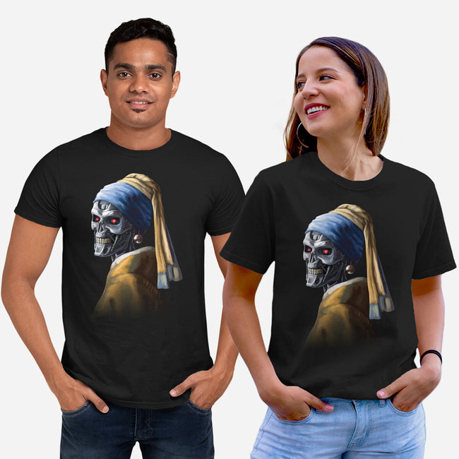 Machine with a Pearl Earring-unisex basic tee-daobiwan