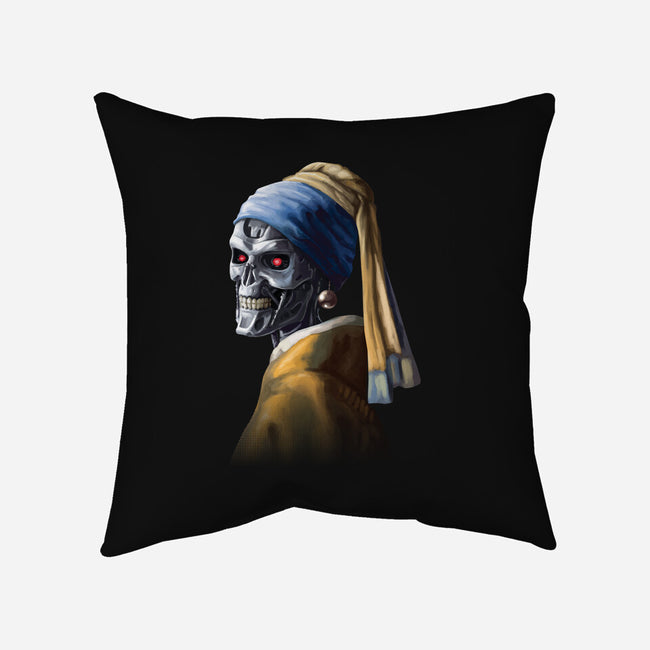 Machine with a Pearl Earring-none removable cover w insert throw pillow-daobiwan