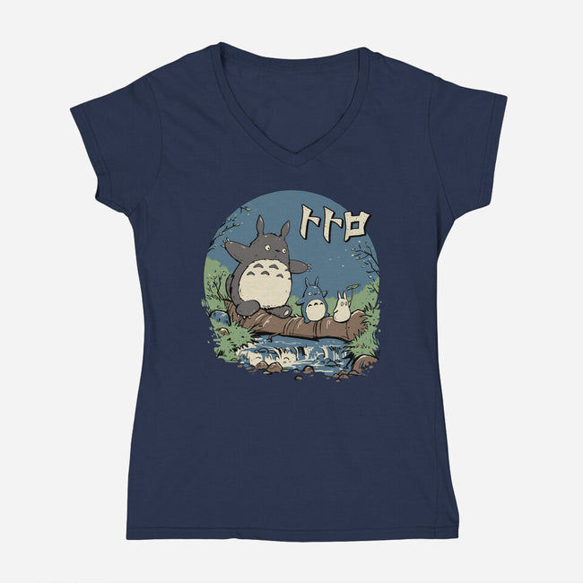 Neighbors in the Woods-womens v-neck tee-vp021