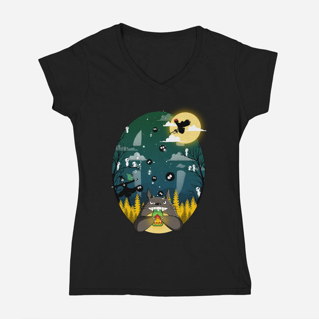The Ghibli Bunch-womens v-neck tee-constantine2454