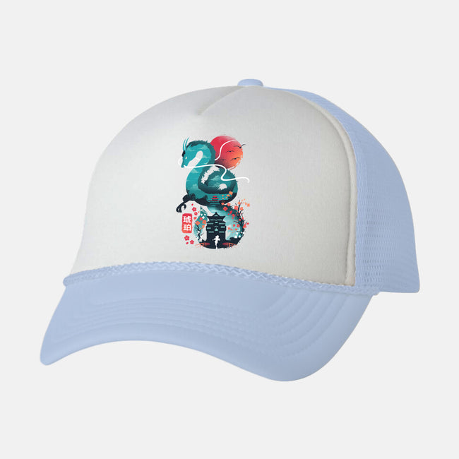 UKIYO E DRAGON-unisex trucker hat-dandingeroz