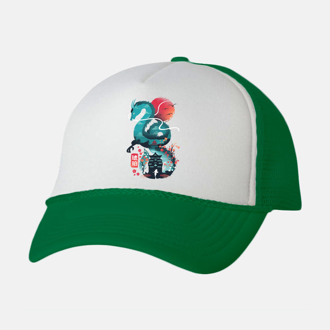 UKIYO E DRAGON-unisex trucker hat-dandingeroz