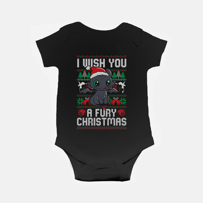 Fury Christmas-baby basic onesie-eduely