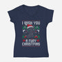 Fury Christmas-womens v-neck tee-eduely