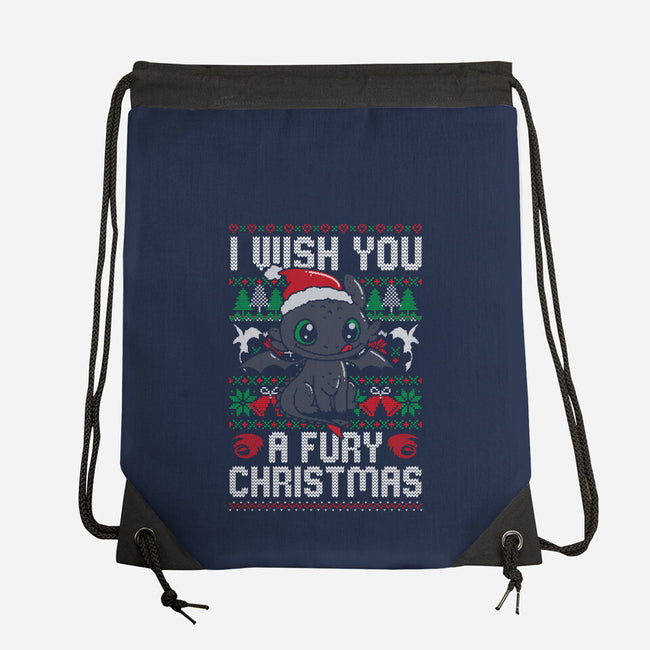 Fury Christmas-none drawstring bag-eduely