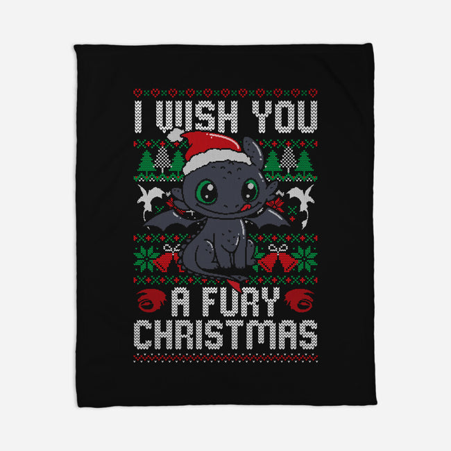 Fury Christmas-none fleece blanket-eduely