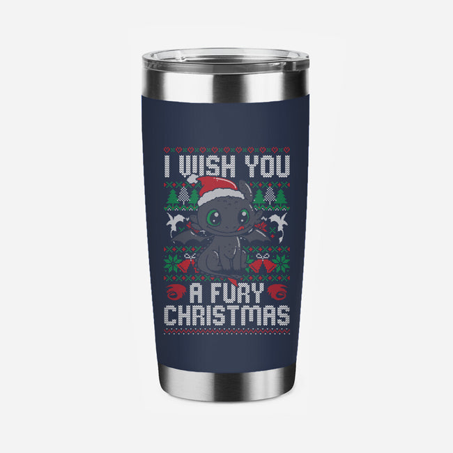 Fury Christmas-none stainless steel tumbler drinkware-eduely