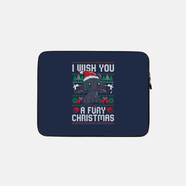 Fury Christmas-none zippered laptop sleeve-eduely