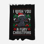 Fury Christmas-none polyester shower curtain-eduely