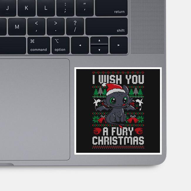 Fury Christmas-none glossy sticker-eduely