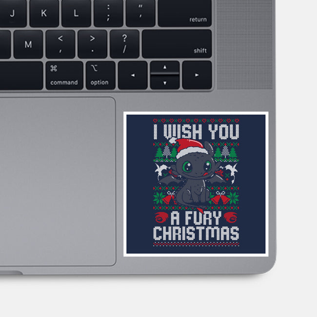 Fury Christmas-none glossy sticker-eduely