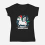 Merry Kiss My Ass-womens v-neck tee-NemiMakeit