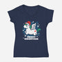 Merry Kiss My Ass-womens v-neck tee-NemiMakeit