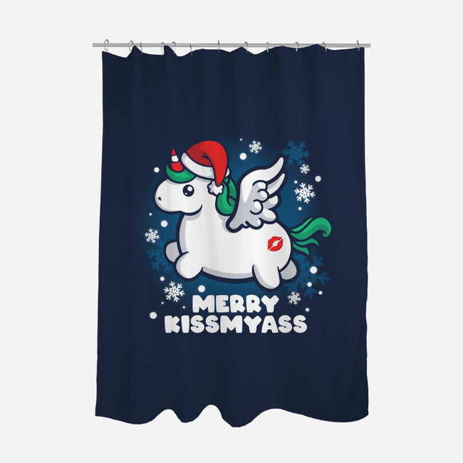 Merry Kiss My Ass-none polyester shower curtain-NemiMakeit