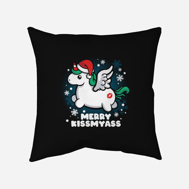 Merry Kiss My Ass-none removable cover w insert throw pillow-NemiMakeit
