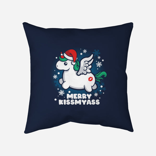 Merry Kiss My Ass-none removable cover w insert throw pillow-NemiMakeit