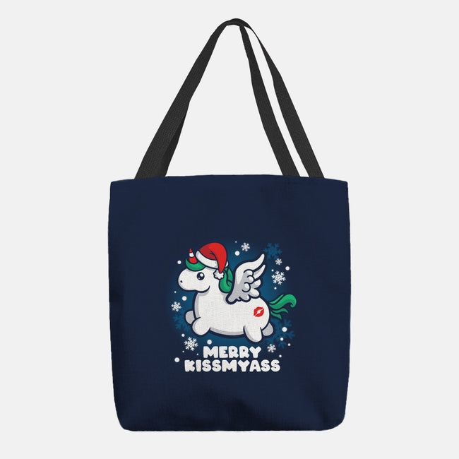Merry Kiss My Ass-none basic tote-NemiMakeit