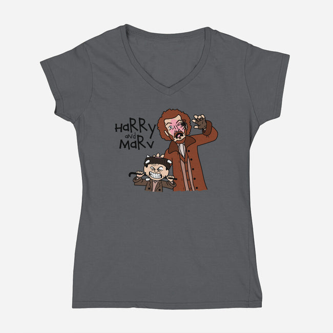 Harry and Marv!-womens v-neck tee-Raffiti