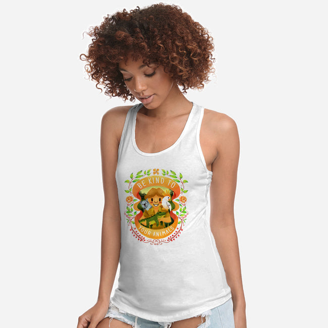 Be Kind to Your Animals-womens racerback tank-starsalts