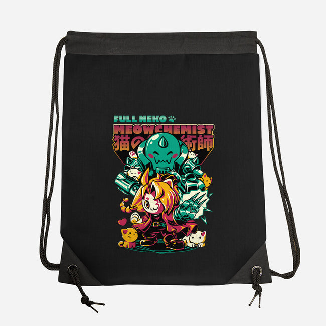 Full Neko Meowchemist-none drawstring bag-ilustrata